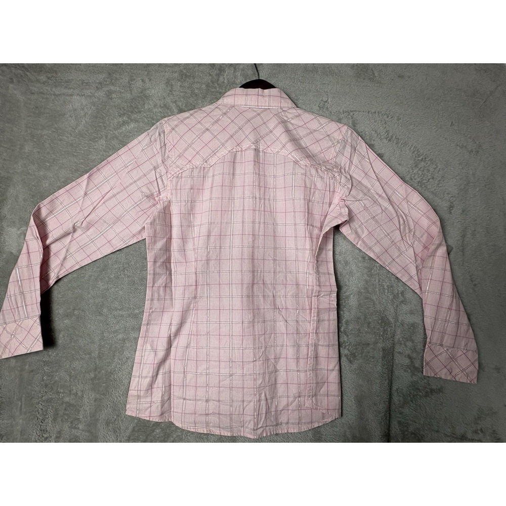 Ariat Real Rachel Bronco Snap Button Front Long Sleeve Western Pink Plaid Small - Picture 7 of 14